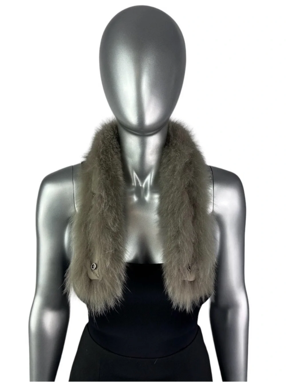 GREY FOX Collar, 30” L, Certified Vintage Fur
